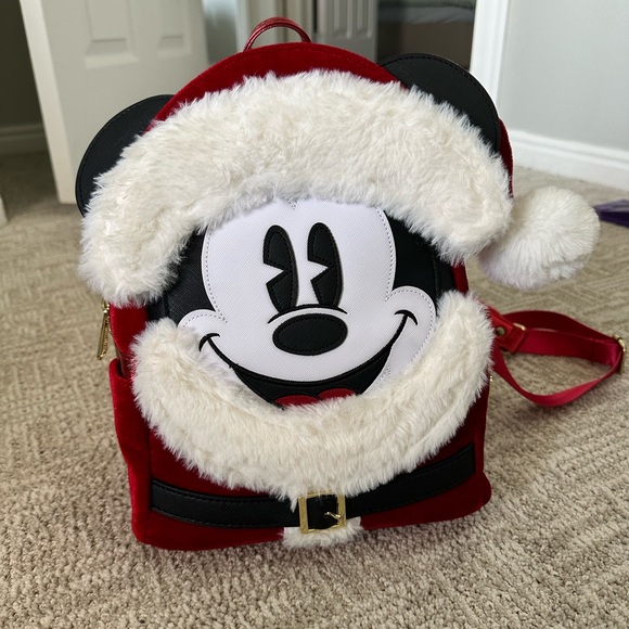 Loungefly Handbags - Loungefly Santa Mickey mini backpack